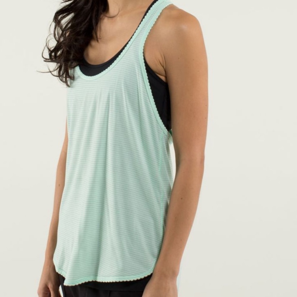 Lululemon 105 f singlet in heathered teal sz 6